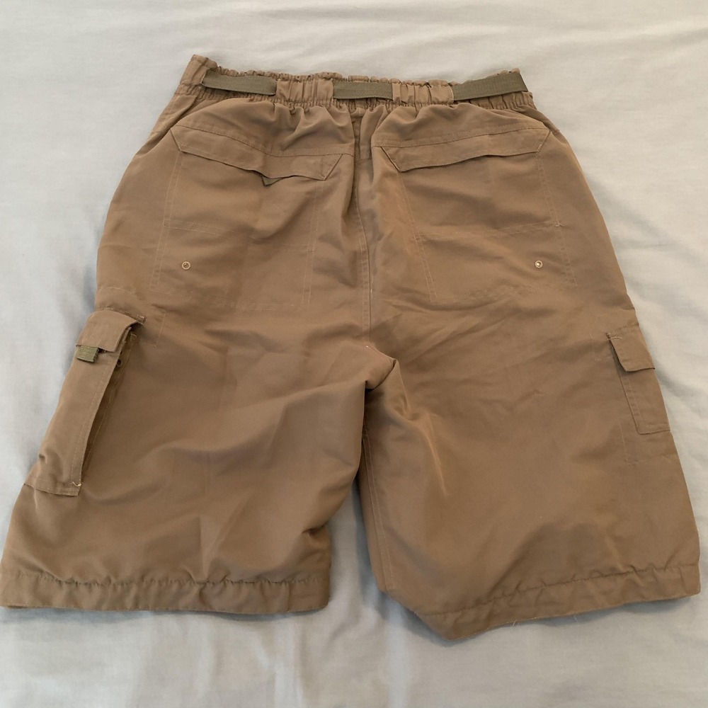 Swiss Sport Cargo Shorts Mens Medium Beige Nylon Belted Elastic Waist Hiking - Picture 6 of 7